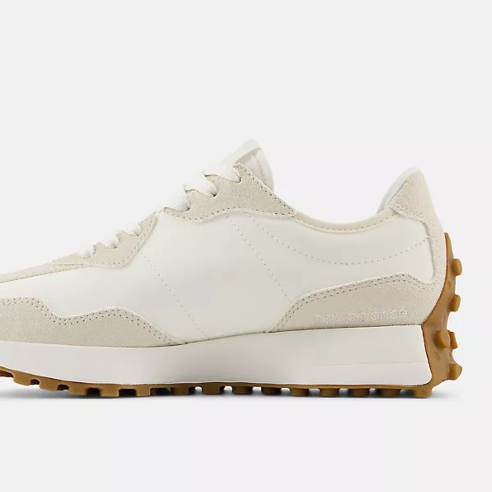 New Balance Cream and White Retro Runner Sneakers